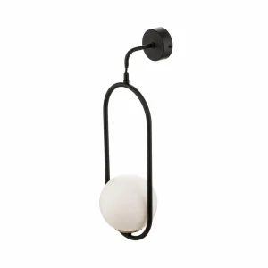 Hot Jupiter Applique Samba, verre opale/noire à 1 lampe