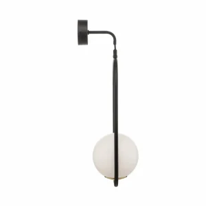 Hot Jupiter Applique Samba, verre opale/noire à 1 lampe