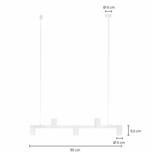 Store Arcchio Brinja suspension blanche 5 lampes longue