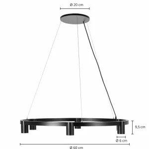 Best Arcchio Brinja suspension noire 6 lampes ronde