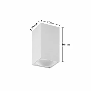 Store Arcchio Hinka plafonnier, angulaire, 18 cm, blanc