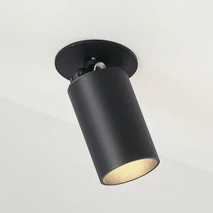 Sale Arcchio spot encastrable Davin, noir, cylindre, set de 3 pièces