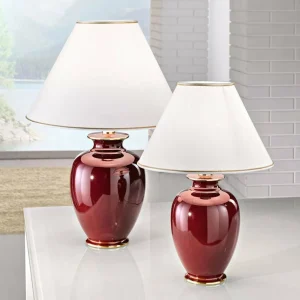 Discount austrolux Lampe de table Giardino Bordeaux 57cm Céramique 24 carats