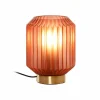Fashion Beacon Lighting Beacon Lampe à poser Clancy, abat-jour en verre rose, hauteur 17 cm