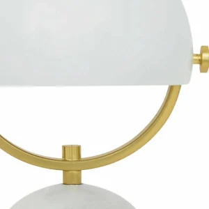 Hot Beacon Lighting Beacon lampe à poser Lowe, blanc/laiton, pied en marbre