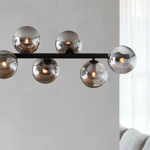 Hot Beacon Lighting Beacon Suspension Orion noir/gris fumée verre 14 flammes
