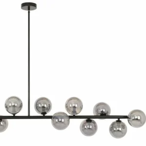 Hot Beacon Lighting Beacon Suspension Orion noir/gris fumée verre 14 flammes