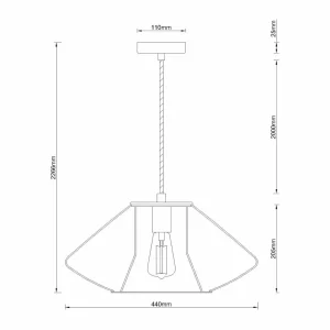 Online Beacon Lighting Beacon Suspension Pheonix Squat, noir, métal, Ø 45 cm