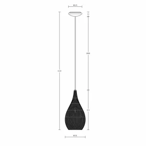 Store Beacon Lighting Beacon Suspension Solis, noir, métal, verre, Ø 19 cm