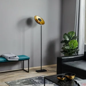 Best By Rydéns Captain lampadaire uplight noir-doré