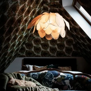 Cheap By Rydéns Lampe à suspendre Lou Lou, naturel, Ø 80 cm, tissu