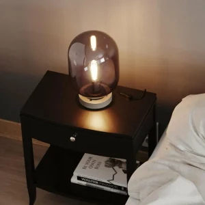 Online By Rydéns Leola lampe à poser en verre gris fumée