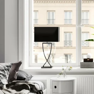 Sale By Rydéns Omega lampe de table chrome/noir hauteur 69cm