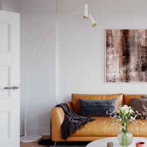 Flash Sale By Rydéns Puls lampe sur pied arquée à 2 lampes blanc mat