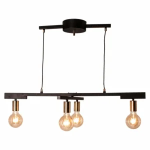 Discount By Rydéns Zeona suspension, noir sable, à 4 lampes