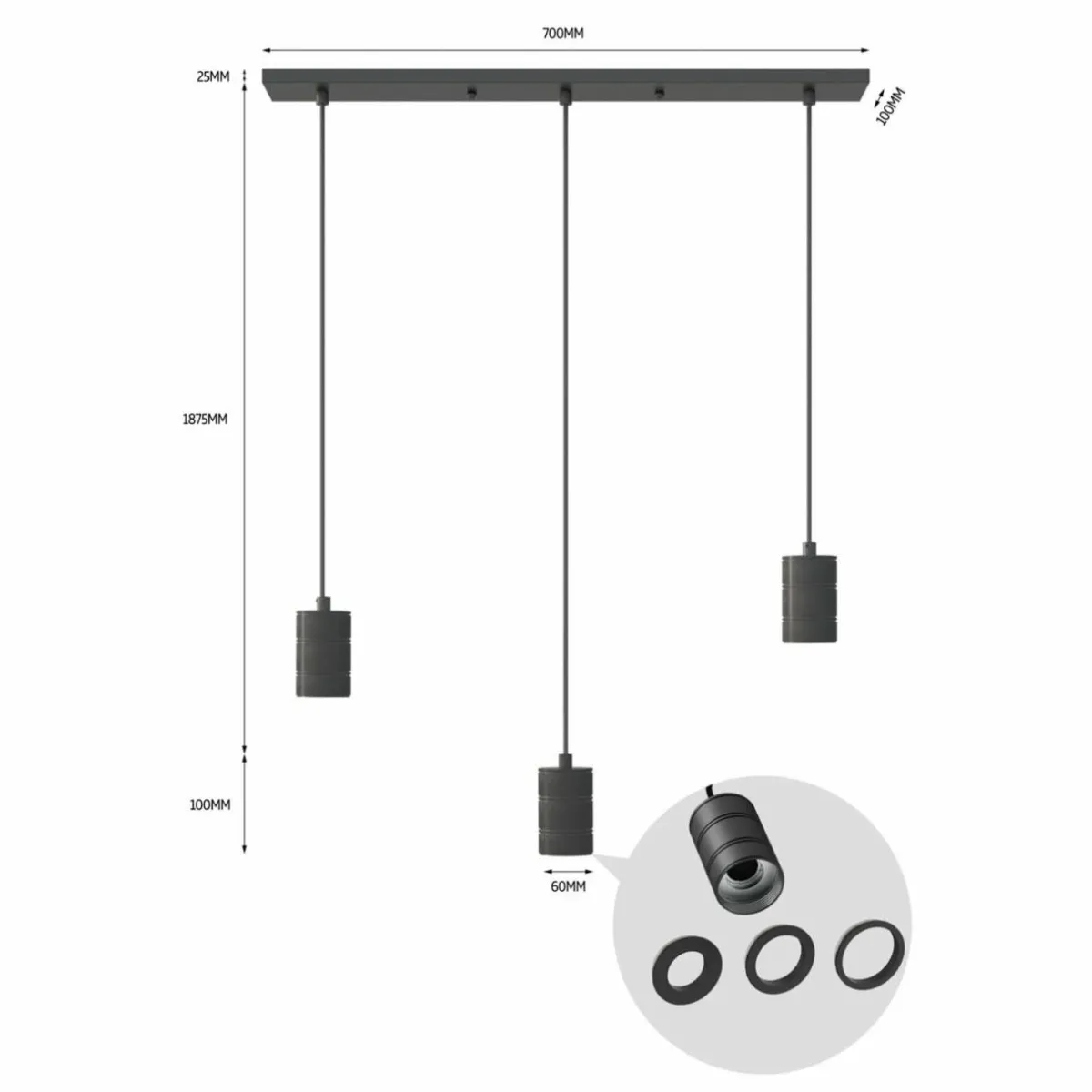 calex_retro_suspension_angulaire__lampes_noire_1.webp Best Sale Calex Retro suspension, angulaire, 3 lampes, noire