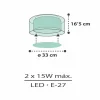Best Dalber Cloud Green plafonnier, Ø 33 cm, vert