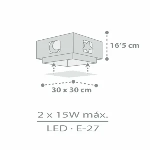Clearance Dalber Moonlight plafonnier enfant à 1 lampe gris