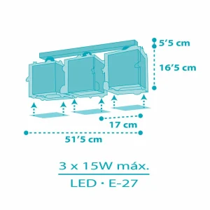 Hot Dalber Rocket plafonnier à 3 lampes pour enfant