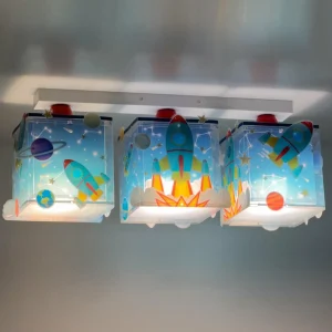 Hot Dalber Rocket plafonnier à 3 lampes pour enfant
