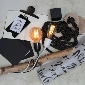 Best Sale STAR TRADING Douille E27 Glaze avec câble, blanc