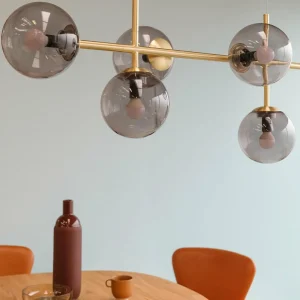 Shop Dyberg Larsen Como suspension, à 5 lampes, laiton