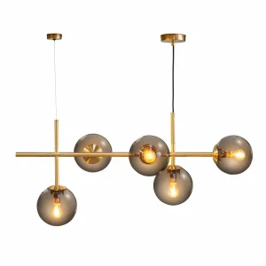 Shop Dyberg Larsen Como suspension, à 5 lampes, laiton