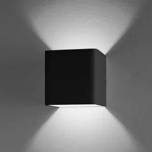 Best Sale Egger Licht Egger Applique murale LED Gino, noir 3.000 K 10x10 cm intensité variable