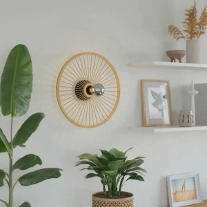 Clearance EGLO Leominster plafonnier abat-jour rond en bois