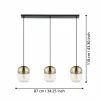 Shop EGLO Maryvilla suspension, dorée/claire, 3 lampes