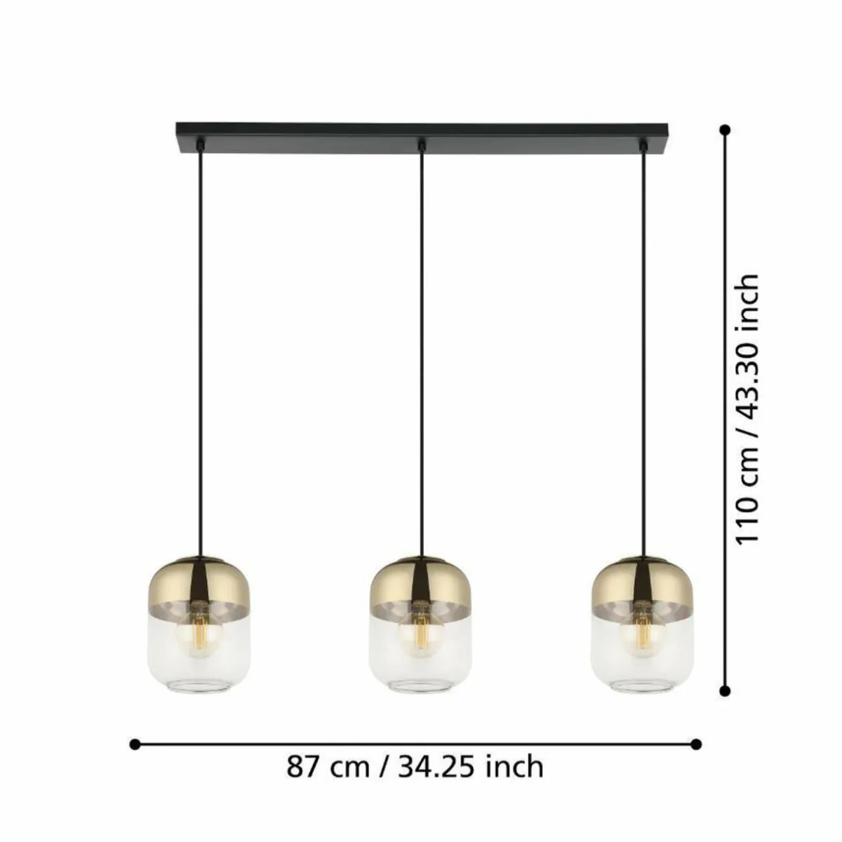eglo_maryvilla_suspension_doreclaire__lampes_0.webp Shop EGLO Maryvilla suspension, dorée/claire, 3 lampes