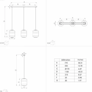 Shop EGLO Maryvilla suspension, dorée/claire, 3 lampes