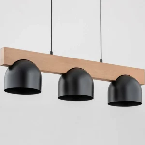 Clearance Envostar Afon suspension à 3 lampes hêtre/noir