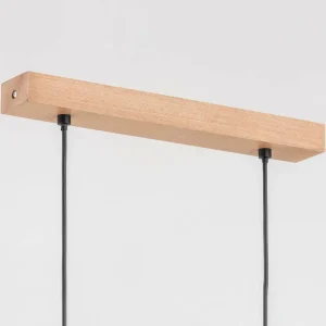 Clearance Envostar Afon suspension à 3 lampes hêtre/noir