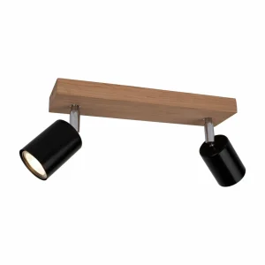 Fashion Envostar Alara spot pour plafond 2 lampes. chêne huilé