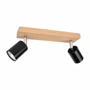 Fashion Envostar Alara spot pour plafond 2 lampes. chêne huilé