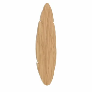 New Envostar applique murale Lehti, forme de feuille, bois clair, 51 x 18 cm