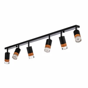 Outlet Envostar Fida spot pour plafond à 6 lampes, noir