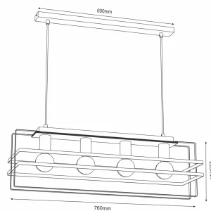 Shop Envostar Fiete suspension, à 4 lampes