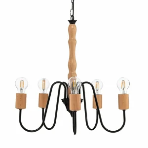 Cheap Envostar Joiy lustre, à 5 lampes, noir