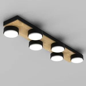 Cheap Envostar Laurent plafonnier avec bois à 6 lampes