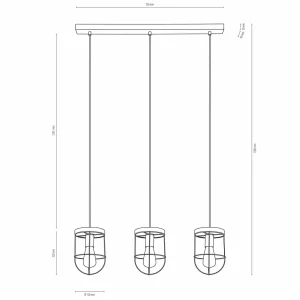 Flash Sale Envostar Neptuna suspension à 3 lampes linéaire