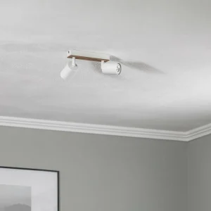 Fashion Envostar Tino spot plafond à 2 lampes blanc/bois
