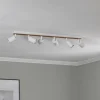 Shop Envostar Tino spot plafond à 6 lampes blanc/bois