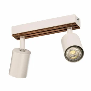 Fashion Envostar Tino spot plafond à 2 lampes blanc/bois