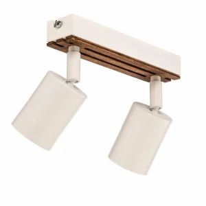 Fashion Envostar Tino spot plafond à 2 lampes blanc/bois
