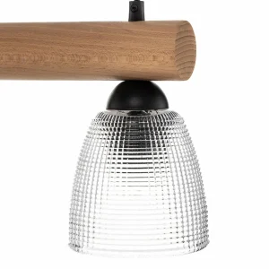Best Sale Envostar Tisan Suspension bois/verre à 3 lampes