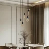 Online Envostar Yorik suspension 5 lampes noir/bois clair