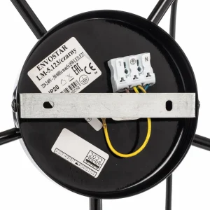 Online Envostar Yorik suspension 5 lampes noir/bois clair
