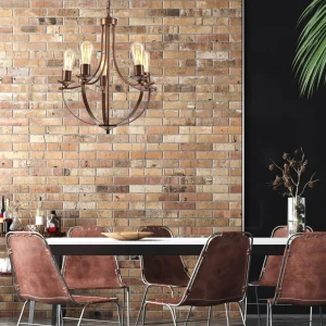 Shop Euluna Gina lustre en brun, à 5 lampes